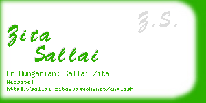 zita sallai business card